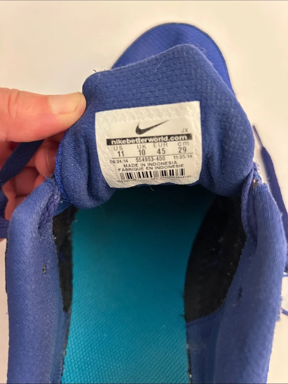 Nike Revolution 2 Mens Running Shoes in Hyper Blue/Volt, size 11 - Picture 4 of 7